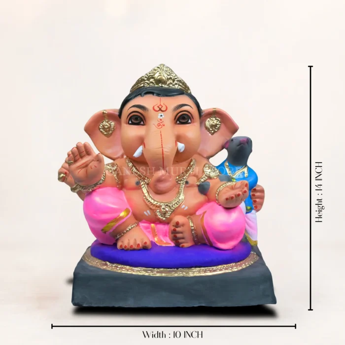 Handmade eco-friendly Ganesh murti crafted from natural clay for Ganesh Chaturthi, home decoration, and spiritual worship.