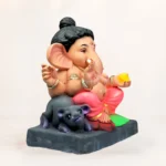 14 inch eco friendly Ganesha murti beautifully sculpted with natural shadu matti and a multi-colour finish.