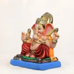 Varadvinayak Red Dhoti 15 Inch Eco-Friendly Ganpati Idol handcrafted from natural Shadu clay for Ganesh Chaturthi.