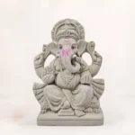 6 inch eco friendly Gandhipa clay Ganpati idol for Ganesh Chaturthi