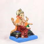 urniture H Load Red 18 Inch Eco Friendly Ganpati Idol Side View Shadu Mati