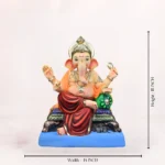 Furniture H Load Red 18 Inch Eco Friendly Ganpati Idol Close Up Shadu Mati clay