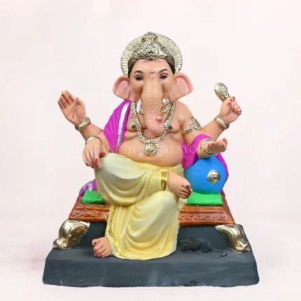 Koach Load Light Yellow 18 Inch Eco-Friendly Ganpati Idol