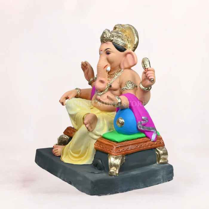 Koach Load Light Yellow 18 Inch Eco-Friendly Ganpati Idol S