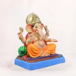 Mahisuri Double Load Yellow 18 Inch Eco-Friendly Ganpati Idol