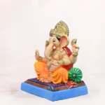 Mahisuri Double Load Yellow 18 Inch Eco Friendly Ganpati Idol Side View