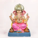 Handcrafted Philips Pink Dhoti 20 inch Eco Friendly Ganpati Idol made from natural Shadu Mati clay.