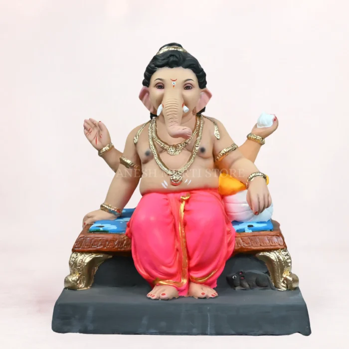 Raja Bal Pink Load 18 InchEco Friendly Ganesh Idol Raja Bal Pink Load 18 Inch Eco Friendly Ganesh Idol Shadu Mati clay