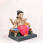 Raja Bal Pink Load 18 Inch Eco Friendly Ganesh Idol Side View Shadu Mati clay