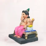 Raja Bal light Pink Load 18 Inch Eco Friendly Ganesh Idol Side View Shadu Mati clay