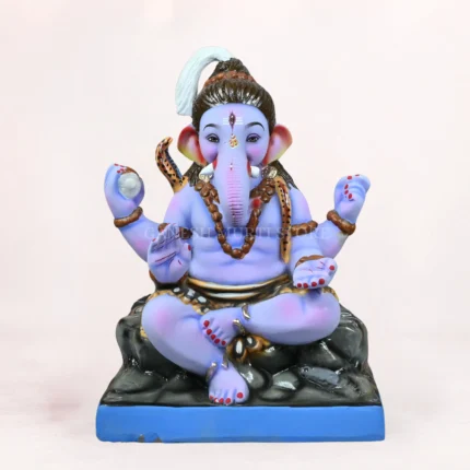 Handcrafted Shiva Avtar Ganesha 20 Inch Eco Friendly Ganpati Idol made from natural Shadu Mati clay.