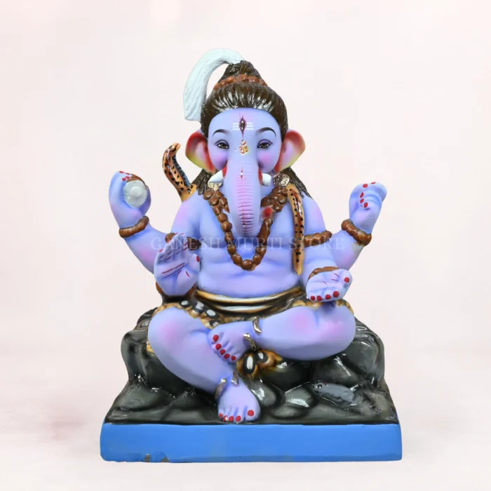 Handcrafted Shiva Avtar Ganesha 20 Inch Eco Friendly Ganpati Idol made from natural Shadu Mati clay.