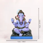 Zoomed-in close-up view highlighting the intricate ornaments and traditional features of the Shiva Avtar Ganesha 20 Inch Eco Friendly Ganpati Idol.