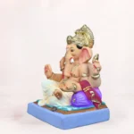 Shivrekar N Load White Dhoti 18 Inch Eco Friendly Ganpati Murti Side View Shadu Mati clay