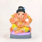 Handcrafted 6 Inch Eco-Friendly Ekadanta Ganpati Idol made from natural clay