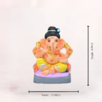 6 Inch Eco-Friendly Ekadanta Ganpati Idol with height measurement scale