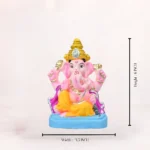6 Inch Vishwanetra Eco-Friendly Clay Ganpati Idol with height measurement scale
